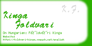 kinga foldvari business card
